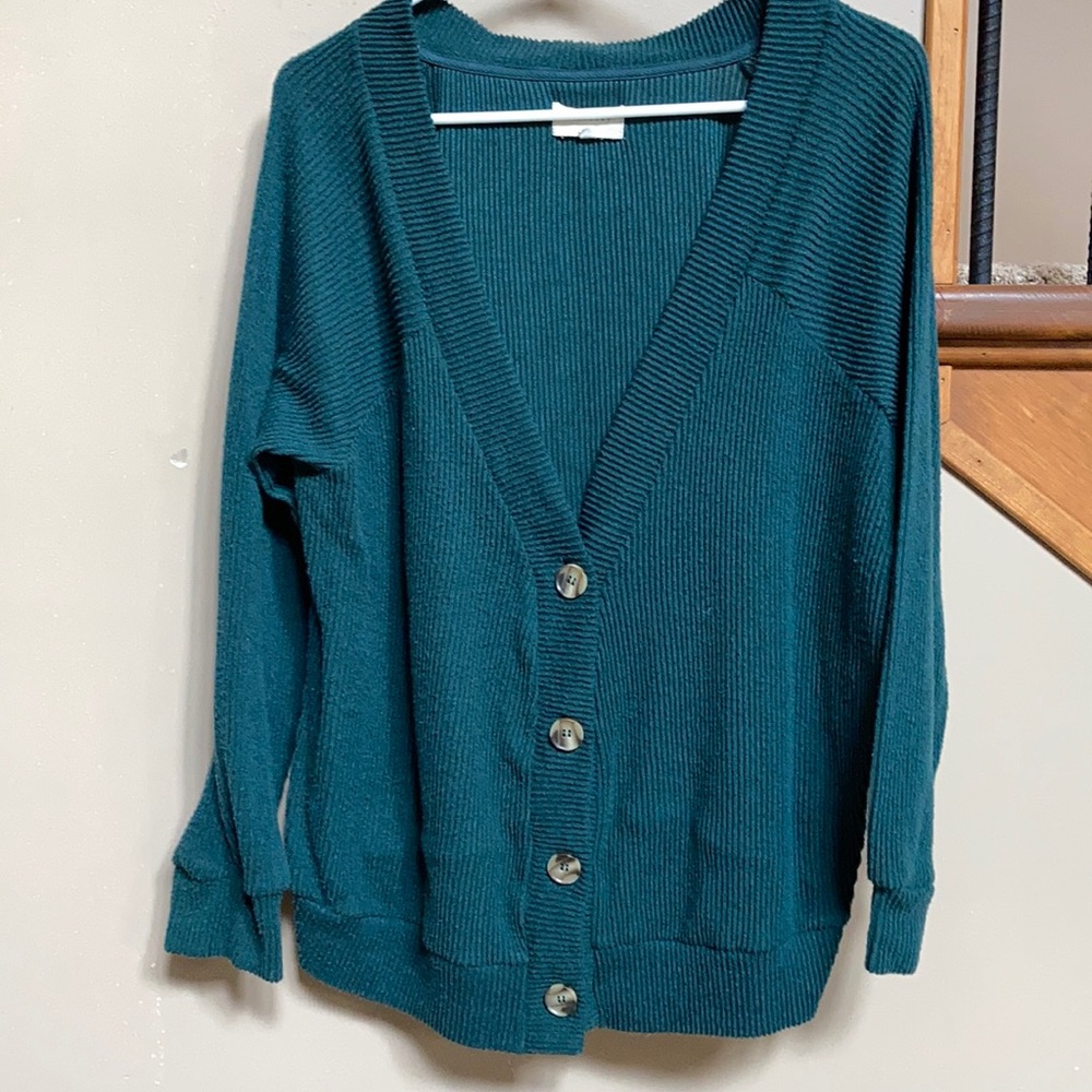 Green cardigan